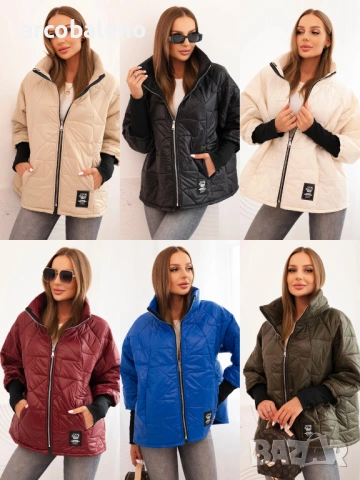 Дамско ватирано яке с къса кройка и изправена яка, 7цвята 