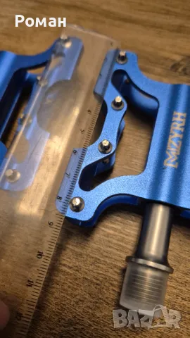 MZYRH Педали за колело алуминиеви с железни пинове, снимка 5 - Части за велосипеди - 50424203