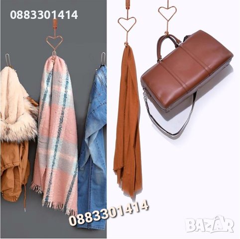 Закачалка за врата, Сърце, Метална, 2 броя, снимка 2 - Закачалки - 40495719