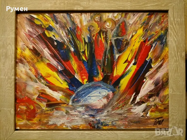 Авторска Абстракция ,, Ангели пазители", снимка 2 - Картини - 50329130