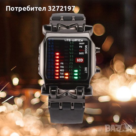 ILOVEDIY LED часовник, модерен дизайн, неръждаема стомана, черен бинарен светещ LED електронен , снимка 8 - Мъжки - 40437509