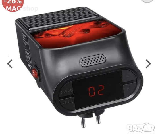 ПЕЧКА ПРОМО! Икономична Компактна отоплителна мини отоплител 900W с КАМИНА и ДИСТАНЦИОННО, снимка 4 - Отоплителни печки - 43106816