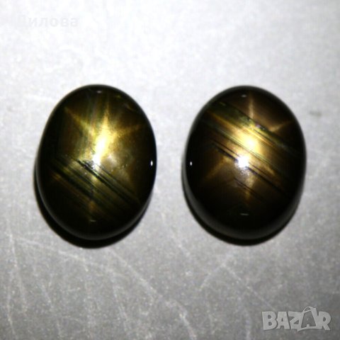 7,12 кт чифт черен сапфир звезда, снимка 2 - Други - 43798300