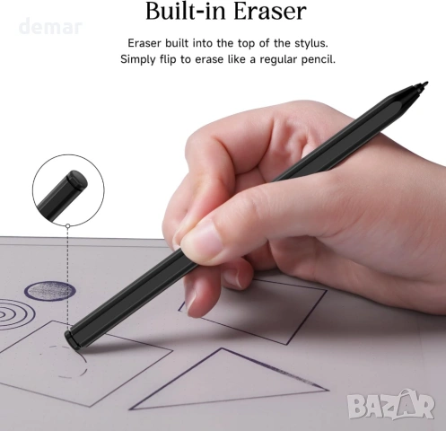 Стилус за Remarkable 2, EMR молив с гумичка, ниво на натиск 4096, отхвърляне на дланта, снимка 4 - Друга електроника - 53604327