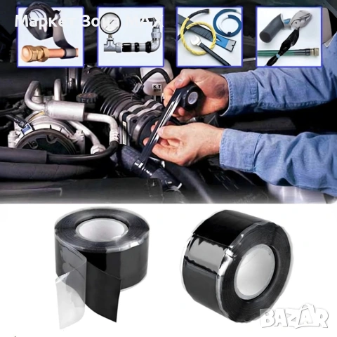 Самозалепваща се силиконова уплътнителна лента черна 25 мм x 3 м