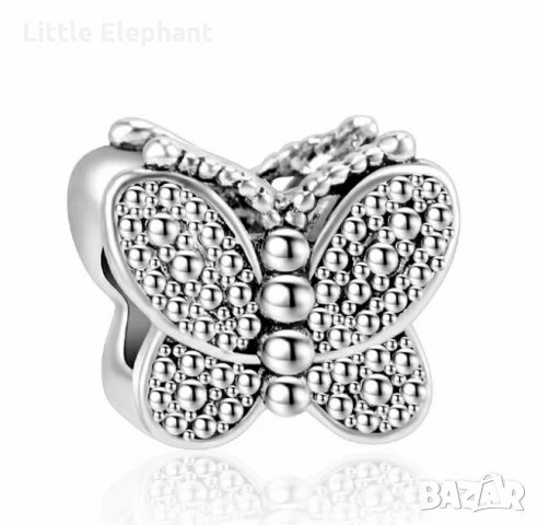 Outlet Sale Елемент пеперуда с  бели камъни/нов, снимка 1 - Колиета, медальони, синджири - 28272192