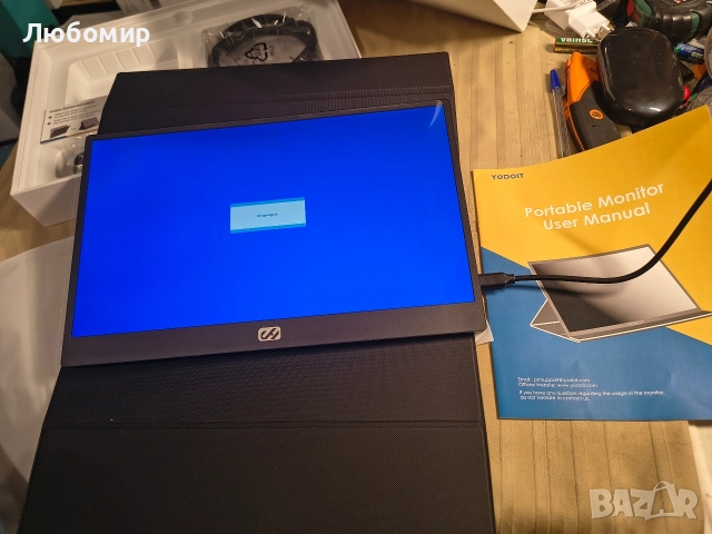 Преносим монитор Yodoit 14", 1920×1080 FHD екран IPS дисплей с USB Type C вградени , снимка 2 - Монитори - 52919995
