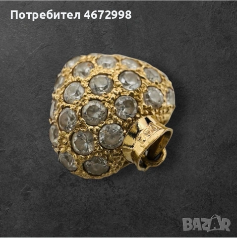 18K Златна висулка "Сърце" със две страни едната бяло злато другата жълто злато, снимка 3 - Колиета, медальони, синджири - 53266252