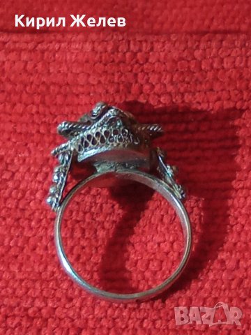 СТАРИНЕН СРЕБЪРЕН ПРЪСТЕН ФИЛИГРАН СРЕБРО 900 РЪЧНА ЮВЕЛИРНА МАЙСТОРСКА ФИНА ИЗРАБОТКА УНИКАТ 57501, снимка 6 - Антикварни и старинни предмети - 33051717