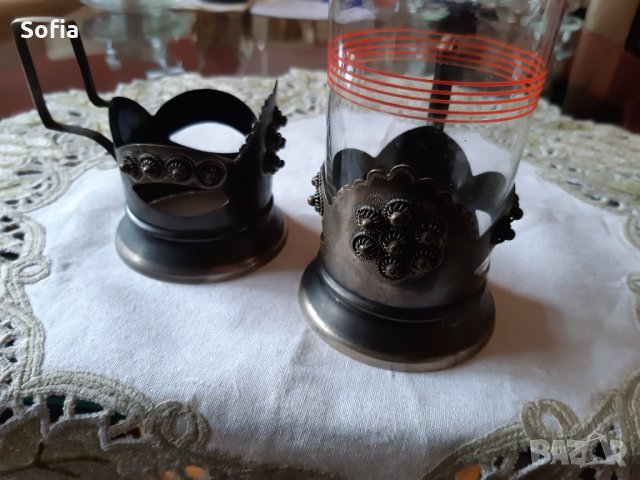 Ретро Колекция чаши / Подарък СССР филигрирани подстакани и чаши от 50те, снимка 13 - Чаши - 31805534