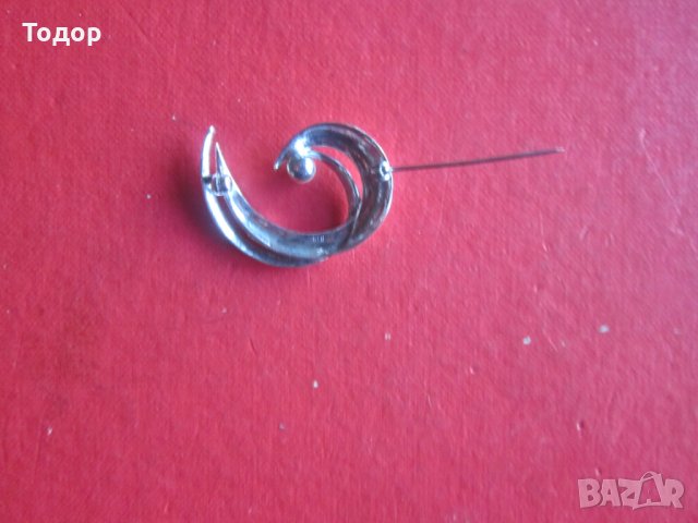 Уникална сребърна брошка с перла и камъни , снимка 4 - Други - 35015072