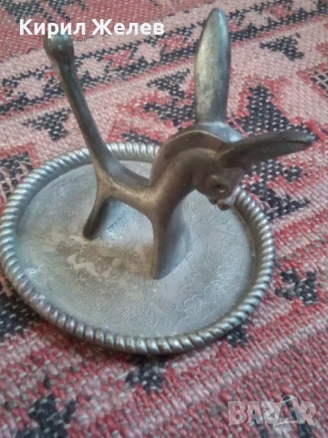 Сувенир магаре поставка за пръстени 51048, снимка 2 - Антикварни и старинни предмети - 53422664