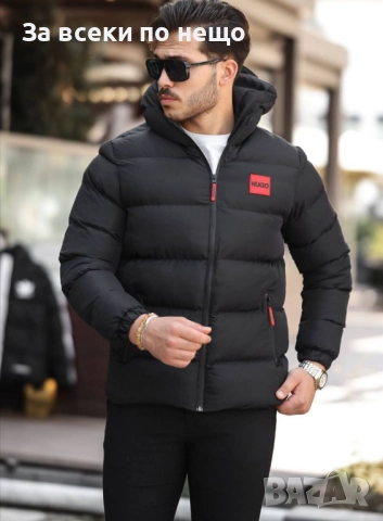 Hugo Boss Мъжко Черно Зимно Яке С Качулка Хуго Бос Код S188