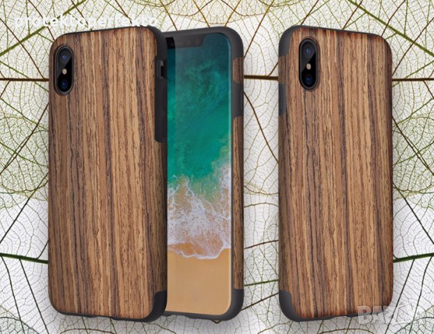 WOOD дървен кейс и каучук iPhone 11, 11 Pro, 11 Pro Max, X, XS, XS Max, снимка 1 - Калъфи, кейсове - 28470651