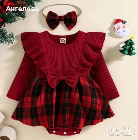 Бебешко боди - рокля с лента за глава 