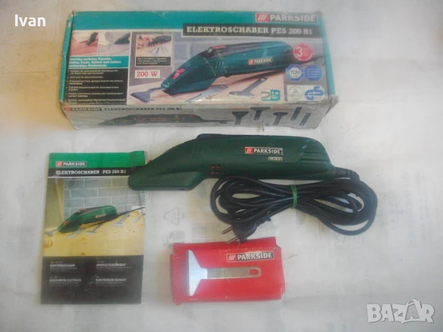 Немско ел. длето машина шабър за стъргане боя фуги на плочки рязане PARKSIDE PES200B1 Почти нова , снимка 2 - Други инструменти - 51333362