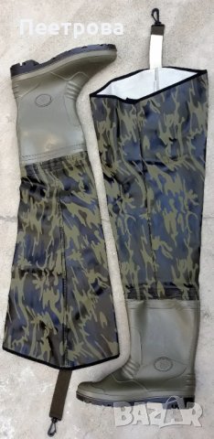 Риболовни ботуши, до таза в камуфлажен стил-45 номер.