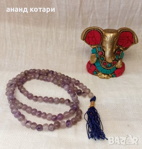 Броеница Лилав ахат, снимка 2 - Колиета, медальони, синджири - 38346855