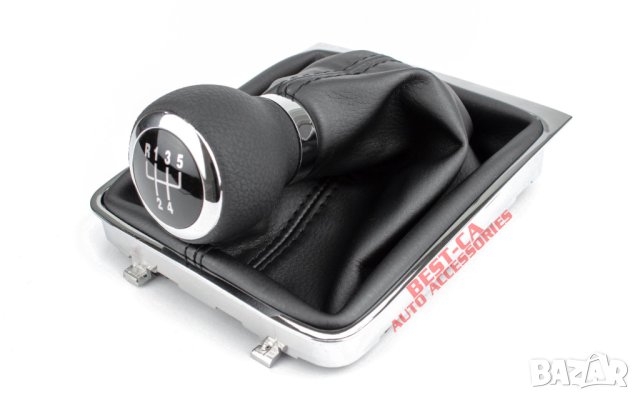 Кожена топка с маншон за скоростен лост Фолксваген Пасат 6 Б6 Volkswagen Passat 6 B6 (2005-2011) 5 с, снимка 2 - Аксесоари и консумативи - 43282826