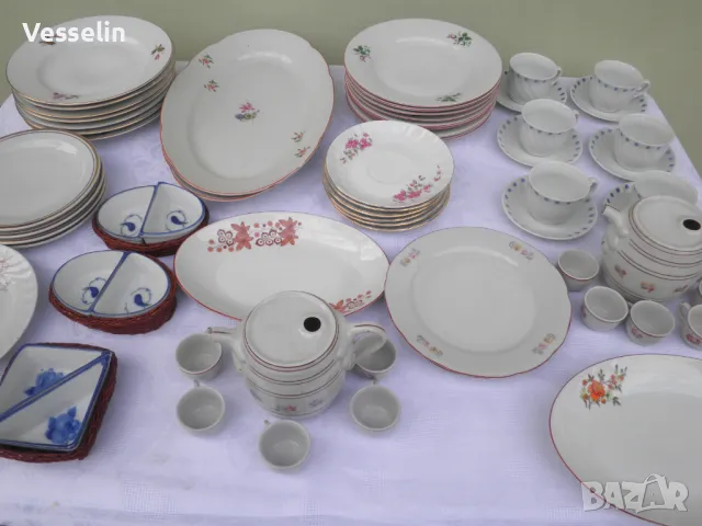 Стари порцеланови и стъклени чинии, купи, сервизи подстакани и др., снимка 6 - Сервизи - 20739003