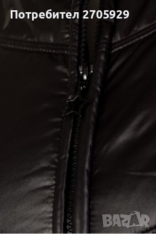 Черен шушляков елек с къс ръкав и качулка, размер S, снимка 3 - Елеци - 39314430