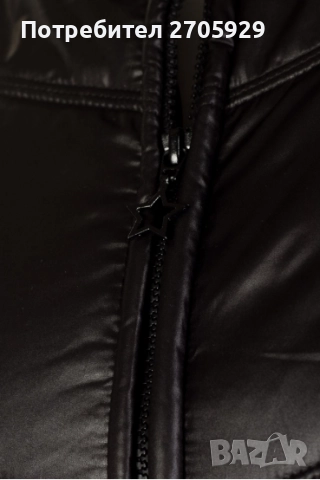 Черен шушляков елек с къс ръкав и качулка, размер S, снимка 3 - Елеци - 51511510