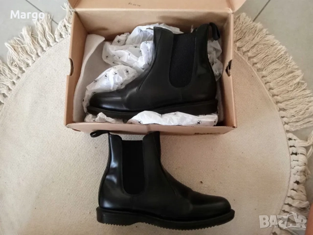 Dr Martens 40 flora черни боти обувки ботуши Челси нови, снимка 2 - Дамски боти - 52899886