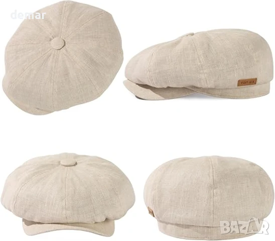 TOP-EX плоска шапка от естествен лен, бежова, M-L, снимка 4 - Шапки - 51413711