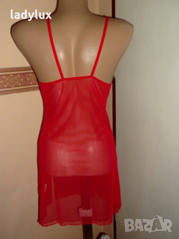 Jumbo, Нова Червена Нощница с пух, Размер S. Код 833, снимка 6 - Бельо - 27121642