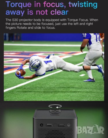 S30™ MAX® 4P4D4K UHD 4096x2160P 9500L WiFi Мултимедиен Проектор Android Screen Mirror Клониран Екран, снимка 6 - Плейъри, домашно кино, прожектори - 43866015