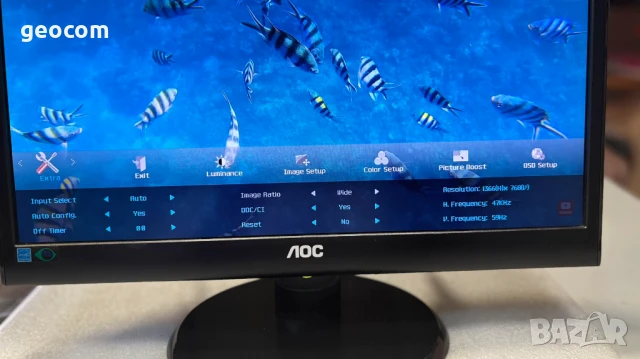 19" AOC 1950W HD монитор (1366x768,5ms,D-SUB,DVI-D,SPK), снимка 6 - Монитори - 50678902