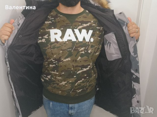 Canada Goose мъжко яке парка/ шуба 3XL, сив камуфлаж, пух, снимка 5 - Якета - 38347580