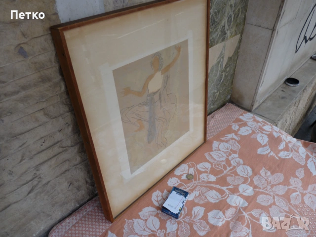 Стара картина 56 / 48 см, снимка 3 - Антикварни и старинни предмети - 53397543