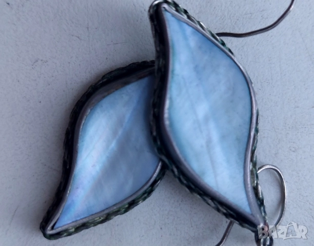 сребърни обеци със седеф 