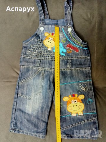 Бебешки дънков гащеризон с картинки, снимка 3 - Бебешки гащеризони - 42982943