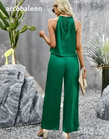 Дамски комплект от две части панталони Temperament Commuter Glossy Fabric, 3цвята , снимка 4 - Комплекти - 40368919