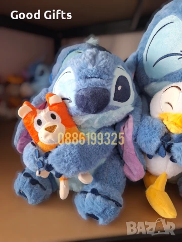 Плюшена играчка Стич с Блуи и Бинго, Плюшен Стич, който гушка Блуи, снимка 5 - Плюшени играчки - 51064690