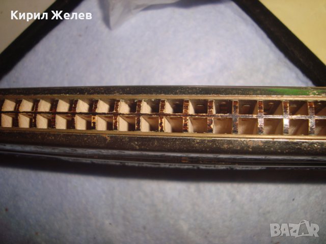 M. HONER Trade Mark MADE in GERMANY ECHO GLOCKENREINE STIMMUNG Стара УСТНА ХАРМОНИКА ХОНЕР 30938, снимка 4 - Антикварни и старинни предмети - 38108270