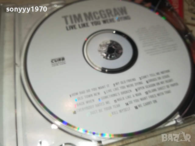 TIM MCGRAW CD 3011251115, снимка 3 - CD дискове - 52590410