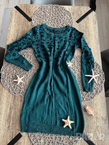 Зелена плетена рокля