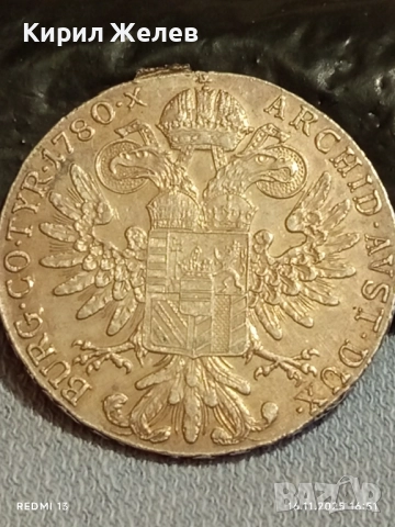 Сребърна монета талер 1780г. Мария Терезия Австро-Унгария рядка за КОЛЕКЦИЯ 52222, снимка 14 - Нумизматика и бонистика - 52432686