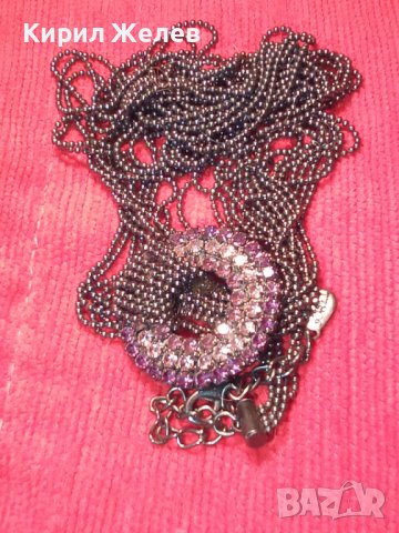 КРАСИВА ВИНТИДЖ ОГЪРЛИЦА с ФАСЕТИРАНИ ИСКРЯЩИ КРИСТАЛИ 29084, снимка 2 - Колиета, медальони, синджири - 37900777