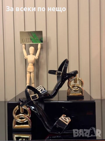 Dolce&Gabbana Дамски Сандали С Метален Златист Ток Долче и Габана Код E682, снимка 3 - Сандали - 51112357