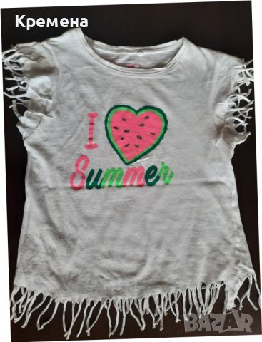 блузки за момиче 3 бр, потничета 2 бр, комплект потник и панталонки, общо 16лв, снимка 11 - Детски тениски и потници - 40746712