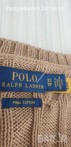 POLO Ralph Lauren Cable Pima Cotton  V - Neck Size XS НОВО! ОРИГИНАЛ! Дамски Пуловер!, снимка 11 - Блузи с дълъг ръкав и пуловери - 53024227