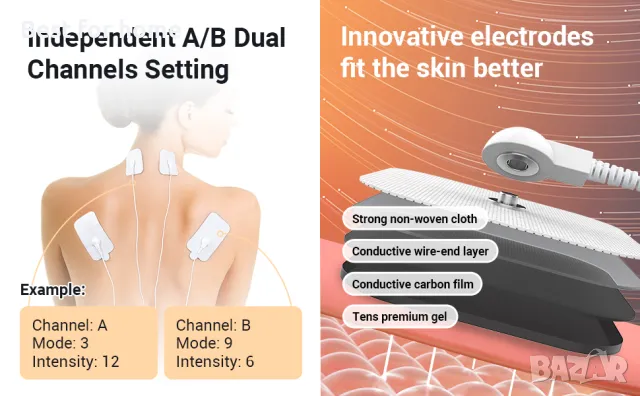 Мускулен стимулатор ,импулсен мускулен масажор HEYIKEJI, снимка 7 - Друга електроника - 49761881