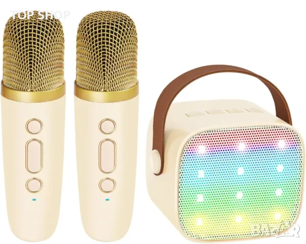 Мини караоке машина YLL с 2 безжични микрофона за деца и възрастни Bluetooth колонка, снимка 11 - Караоке - 48938420