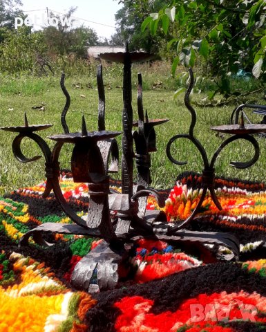 Масивен свещник от ковано желязо, снимка 1