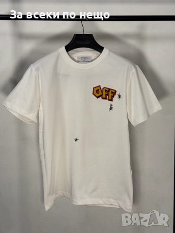 Off-White Мъжка Бяла Тениска👕Мъжка Блуза С Къс Ръкав В Бял Цвят Код V.B.10