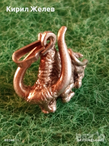 Зодия Телец сребърен медальон майсторска ръчна изработка 47799, снимка 4 - Колиета, медальони, синджири - 52933242